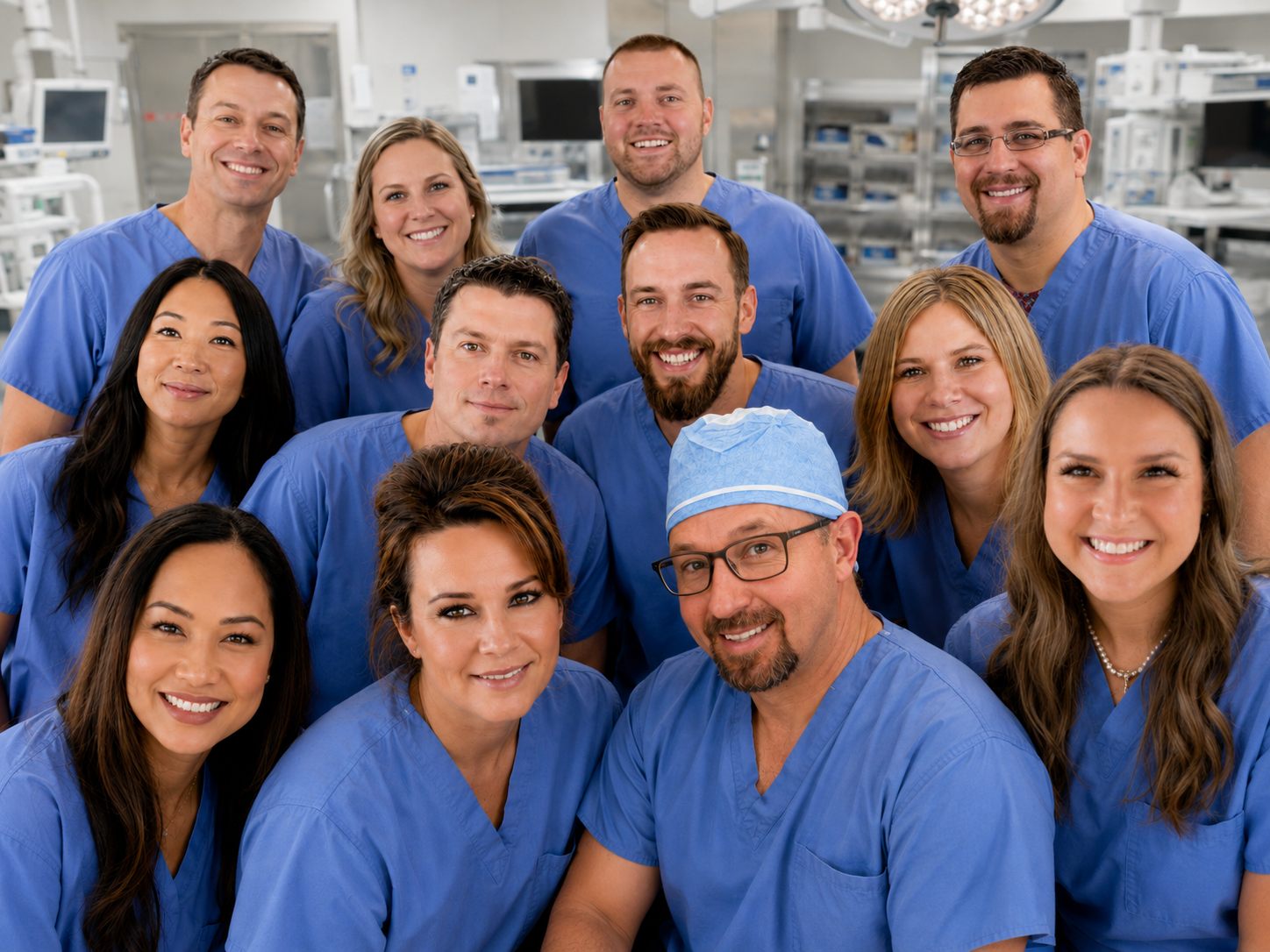 The full Green Anesthesia team of CRNAs and anesthesia professionals smiling together